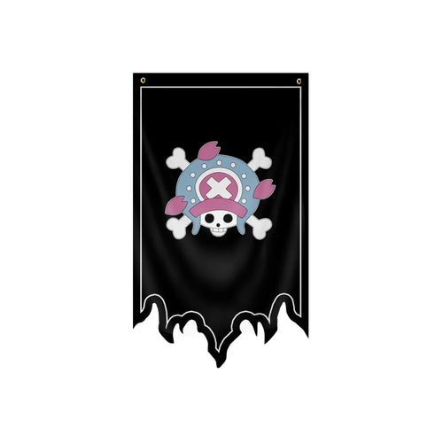 Drapeau One Piece - Jolly Roger Tony Tony Chopper (Fleurs de Cerisier)