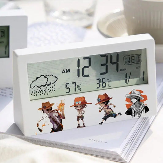 Réveil Digital One Piece - Luffy, Zoro & Sanji (Blanc)