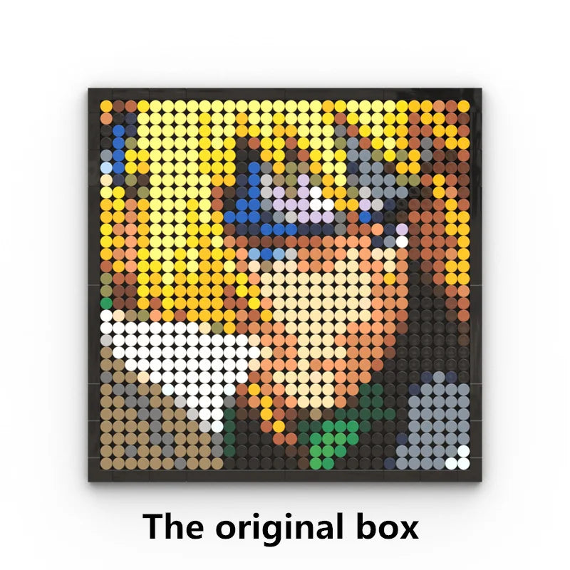One Piece Pixel Art Mosaic Painting - Ritratto di Roronoa Zoro (mattoni)