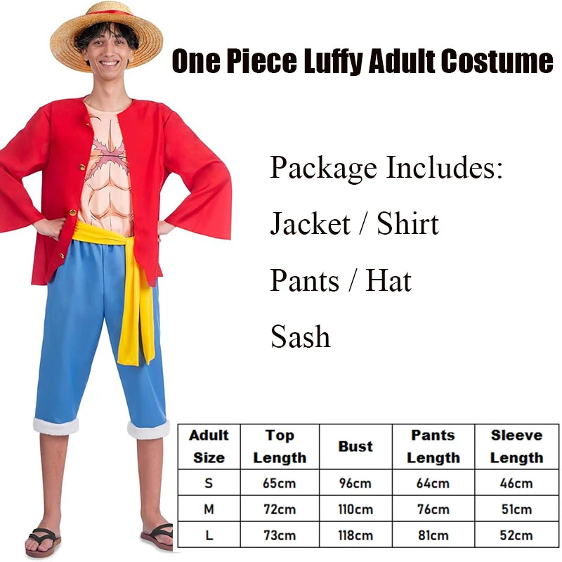 Disfraz de One Piece - Traje de Monkey D. Luffy para adulto (conjunto completo)