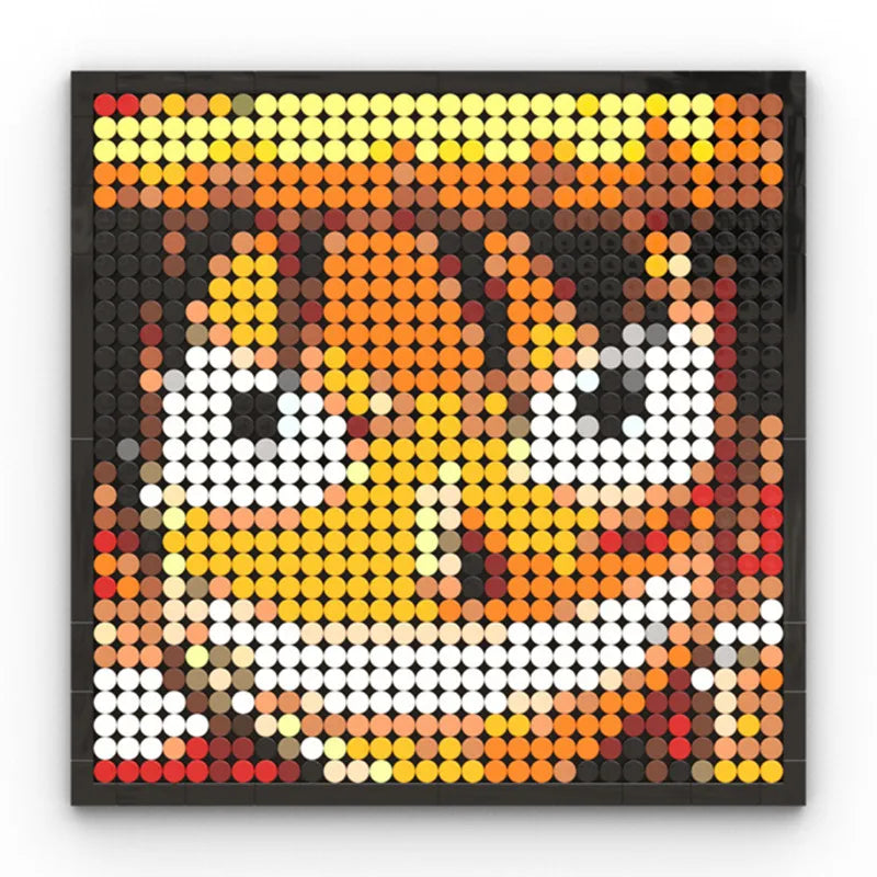 One Piece Pixel Art Mosaic Painting - Ritratto di Roronoa Zoro (mattoni)