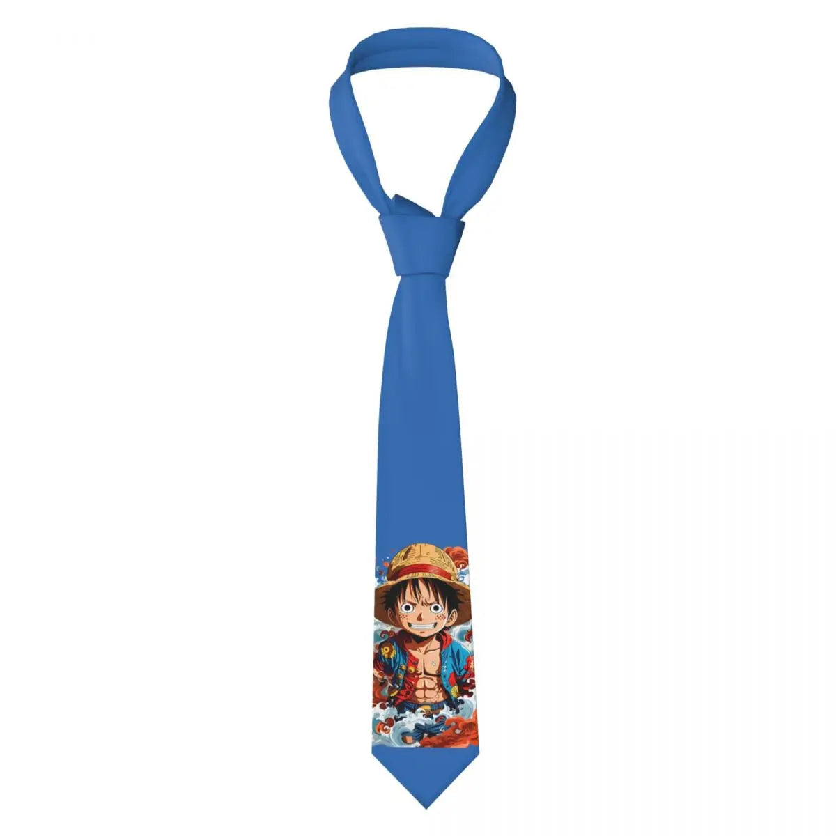 Cravate One Piece – Luffy Portrait Bleu
