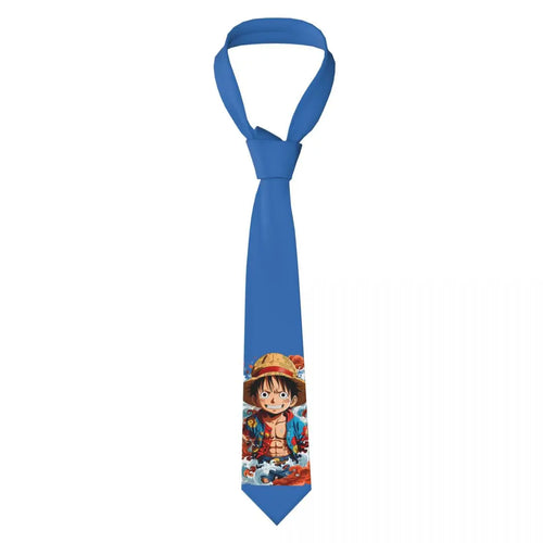 Cravate One Piece – Luffy Portrait Bleu