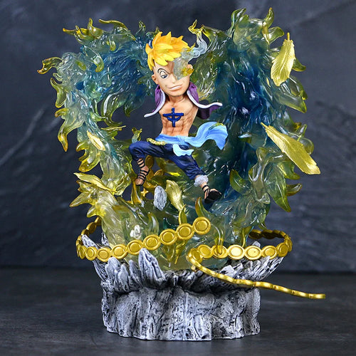 Estatua de One Piece - Marco el Fénix (Efectos de llama azul)
