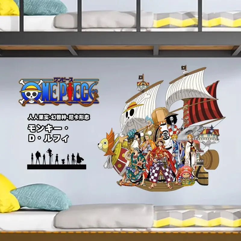 Tapisserie Murale One Piece - Navire Thousand Sunny et Équipage au Complet