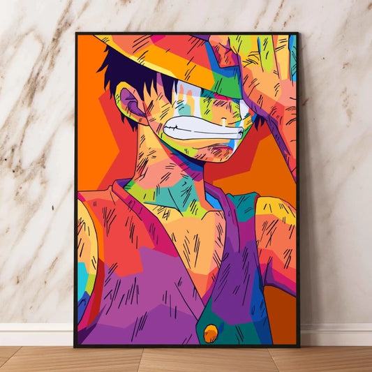 Tableau One Piece Pop Art - Monkey D. Luffy Profil Combat