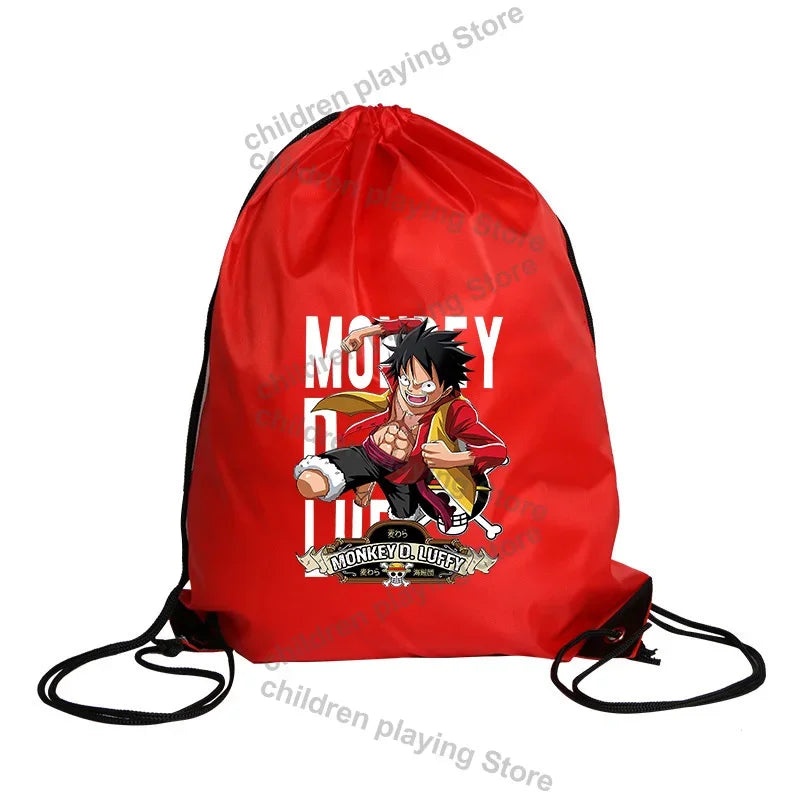 Bolsa con cordón de One Piece – Se busca Monkey D. Luffy en rojo