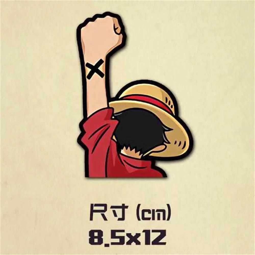 Autocollant One Piece - Main de Luffy avec Chapeau de Paille (8.5x12cm)