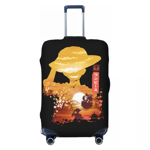 Housse de Valise One Piece - Silhouette Luffy Coucher de Soleil