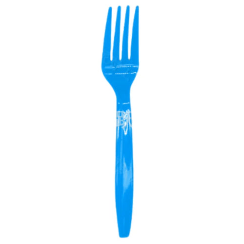 Tenedor de una pieza - Cubiertos reutilizables para fiestas (azul)
