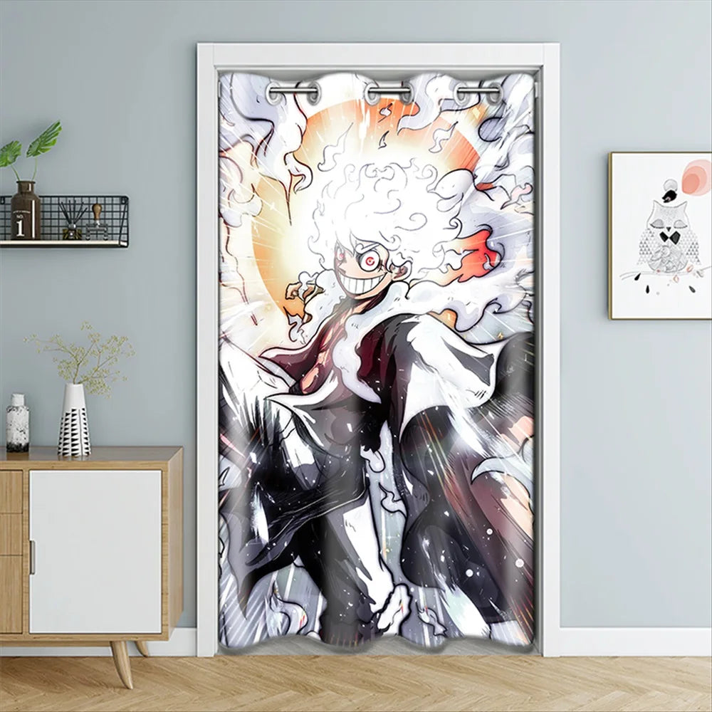 Rideau de Porte One Piece - Luffy Gear 5 Nika (Aura de Puissance)