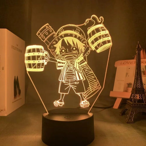 Lampe Veilleuse LED One Piece - Luffy Chapeau de Paille (Orange)