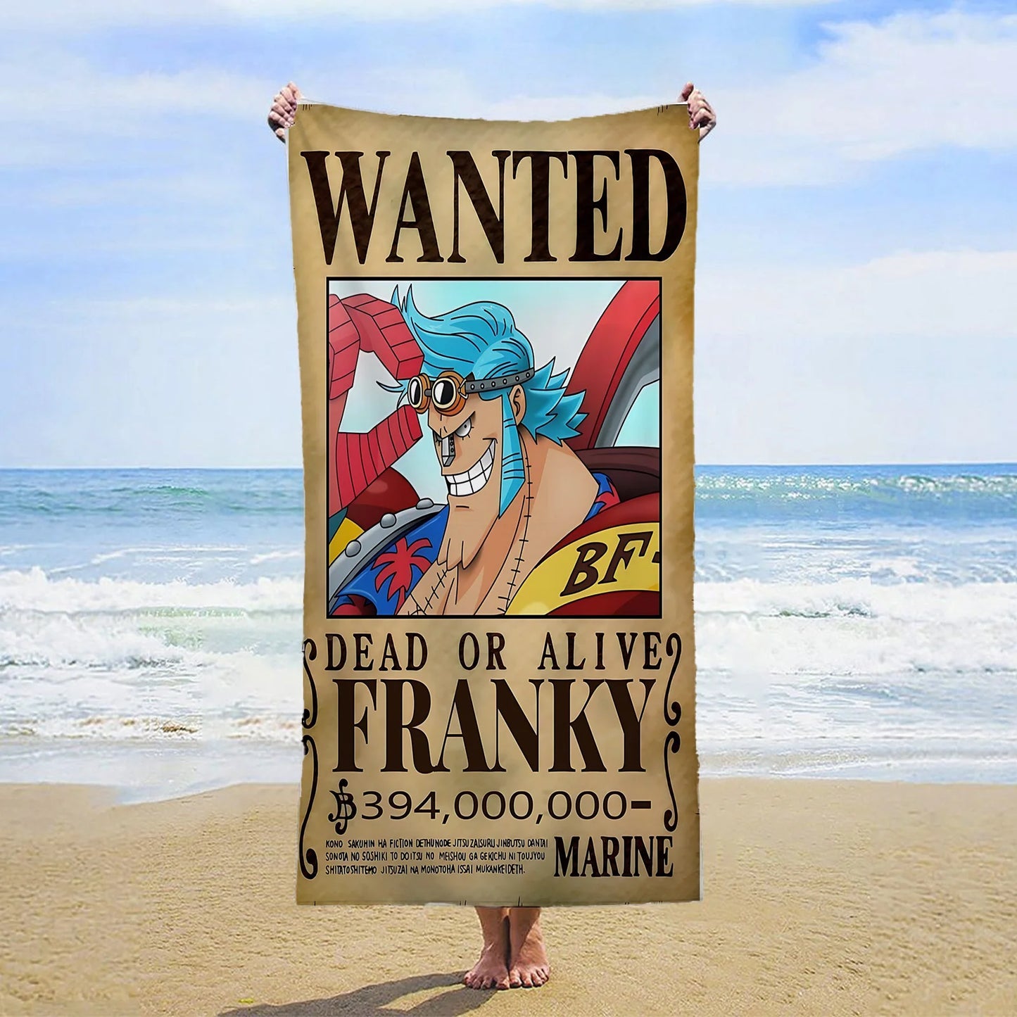 Serviette de Plage One Piece - Wanted Franky (Iron Pirate)