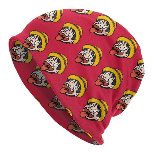Bonnet One Piece - Motif Têtes Luffy Rouge