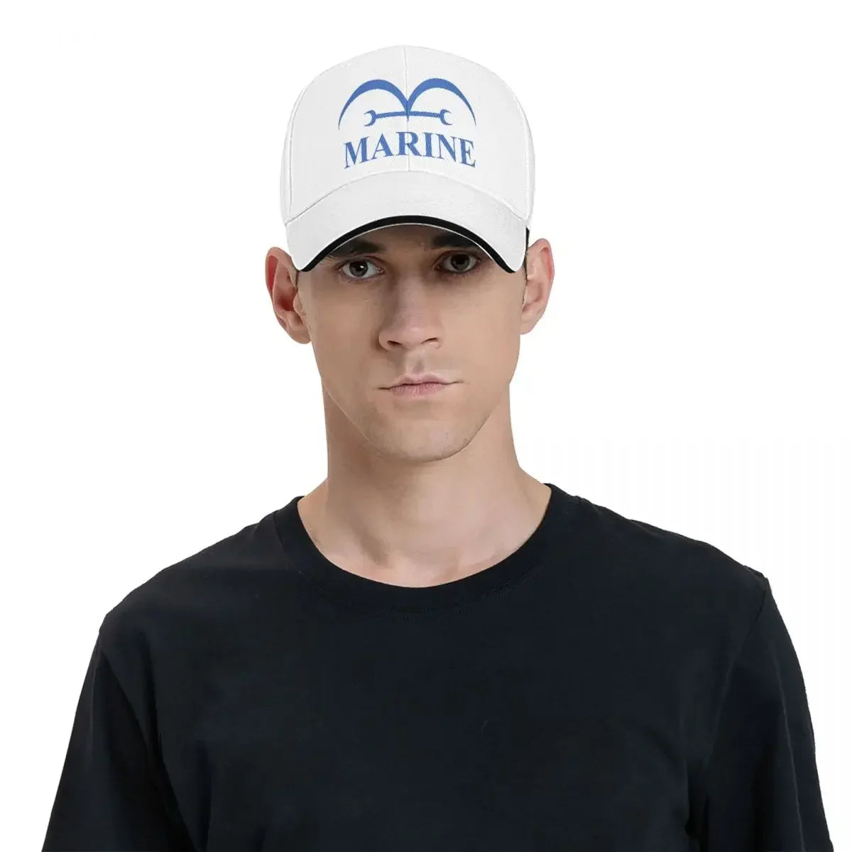 Casquette One Piece Marine - Blanc Pur (Logo Brodé)