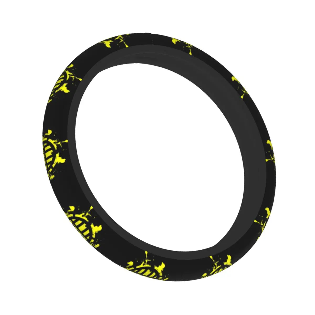 Coprivolante per auto in un unico pezzo – Design pirata giallo neon