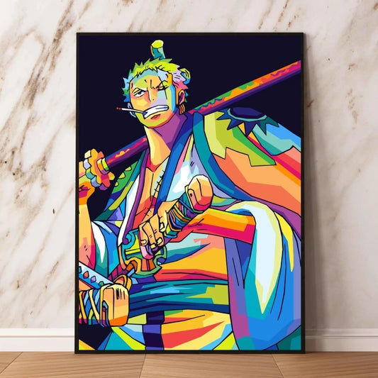 Tableau One Piece Pop Art - Roronoa Zoro Style Wano Kuni