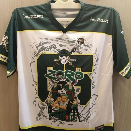 T-shirt de Foot One Piece Roronoa Zoro - Design "King of Hell" (Vert & Noir)