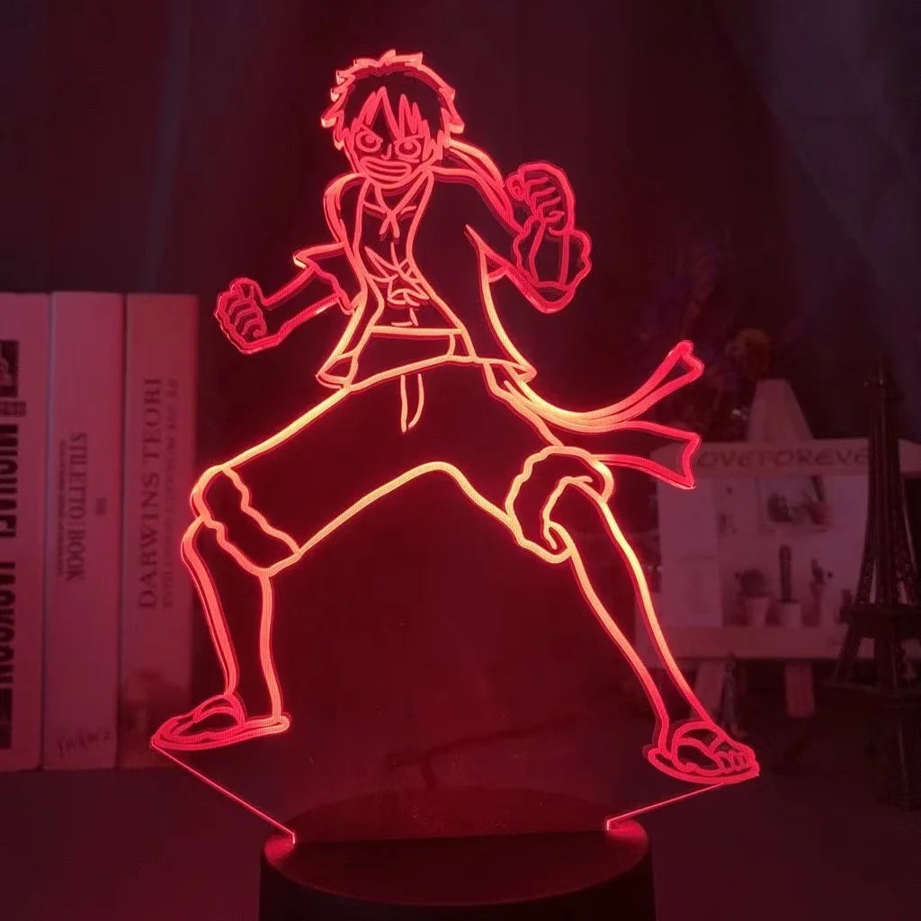 Lampe Veilleuse LED One Piece - Monkey D. Luffy Action (Rouge)