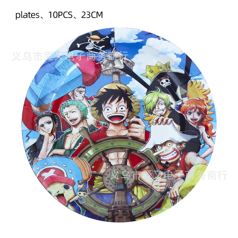Assiette en Carton One Piece - Design Équipage au Complet (23cm)