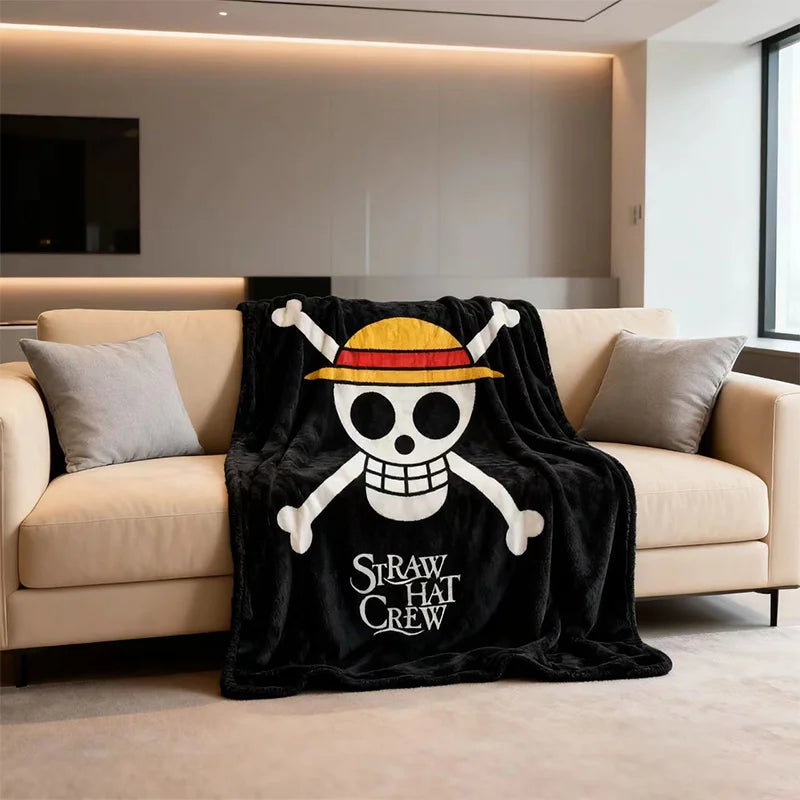 Manta de One Piece - Logotipo de Jolly Roger Mugiwara (100 x 150 cm)