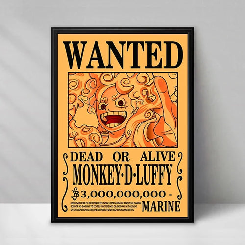 Poster One Piece Wanted - Monkey D. Luffy (Classique Vintage)