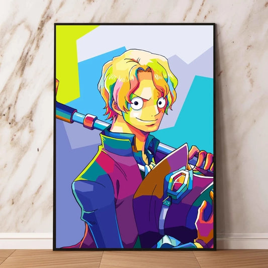 Tableau One Piece Pop Art - Vinsmoke Sanji (Style WPAP)