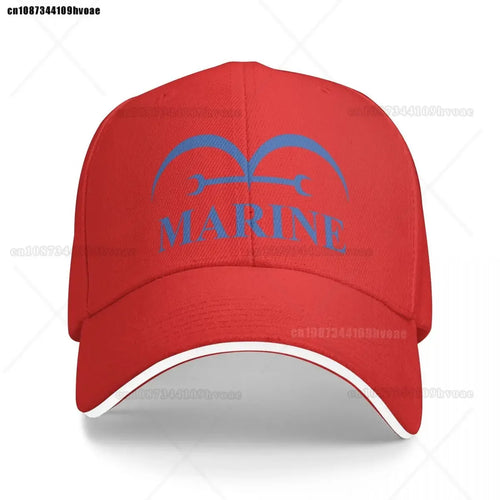 Cappellino One Piece blu navy - rosso brillante (logo ricamato)
