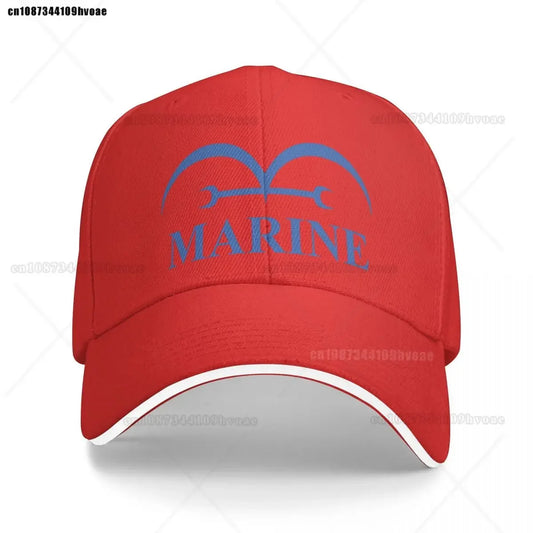 Cappellino One Piece blu navy - rosso brillante (logo ricamato)