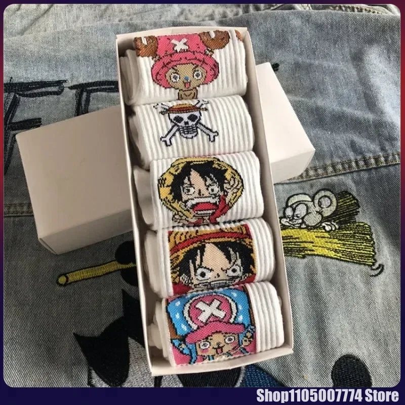 Pack de 5 Paires de Chaussettes One Piece - Motifs Équipage Mugiwara