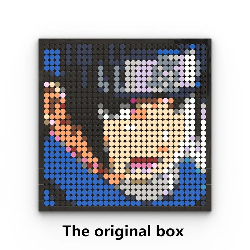 One Piece Pixel Art Mosaic Painting - Ritratto di Roronoa Zoro (mattoni)