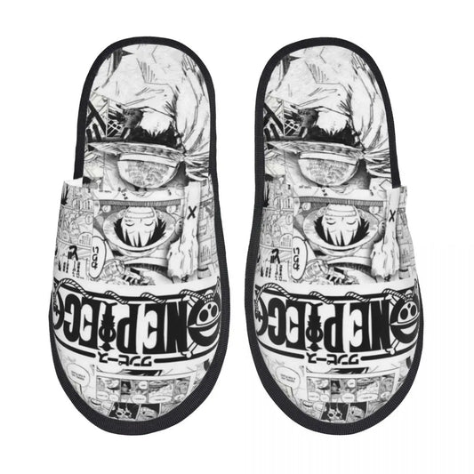 Pantofole monopezzo - Design con ritratto di equipaggio bianco e nero