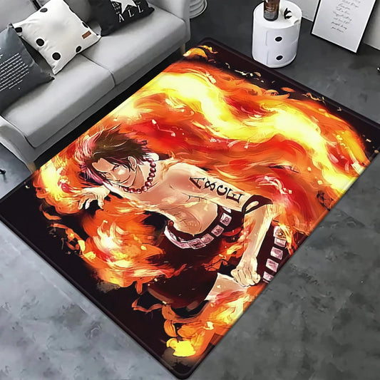 Tapis One Piece - Portgas D. Ace et ses Flammes (Design Intense)
