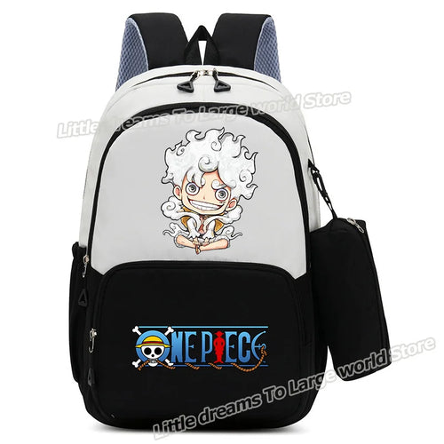 Zaino One Piece – Monkey D. Luffy Nero e Bianco Chibi Design