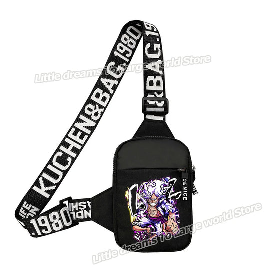 Bolso de hombro de One Piece – Monkey D. Luffy estilo manga morado