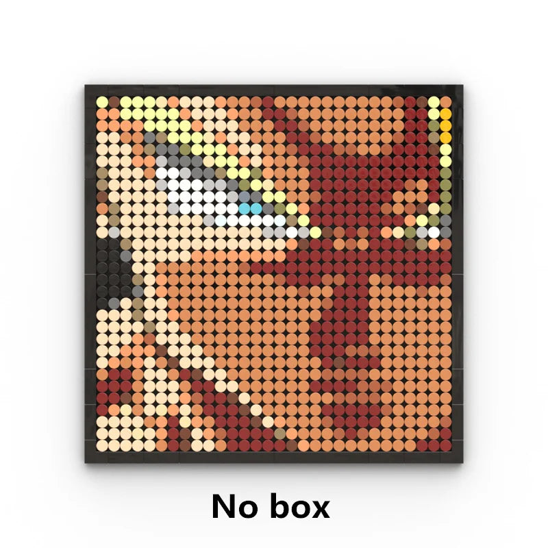One Piece Pixel Art Mosaic Painting - Ritratto di Roronoa Zoro (mattoni)