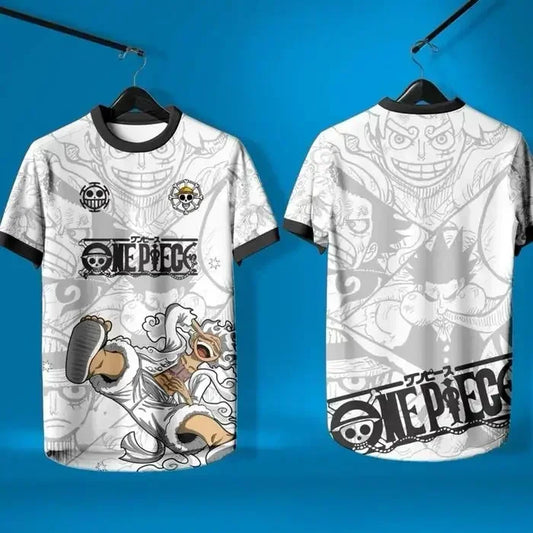 Maillot de Foot One Piece - Motif Manga Noir & Blanc (Style Jersic)