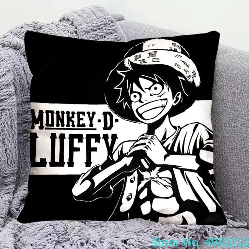 Housse de Coussin One Piece - Monkey D. Luffy (Style Croquis)