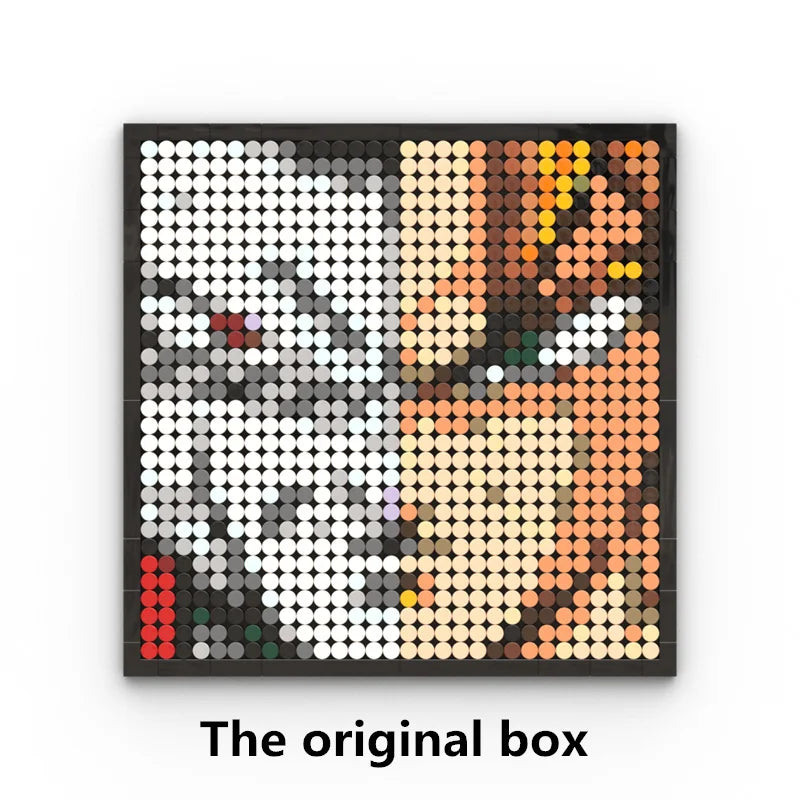 One Piece Pixel Art Mosaic Painting - Ritratto di Roronoa Zoro (mattoni)