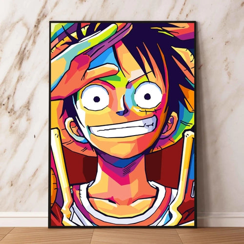 Dipinto pop art di One Piece - Monkey D. Luffy sorridente