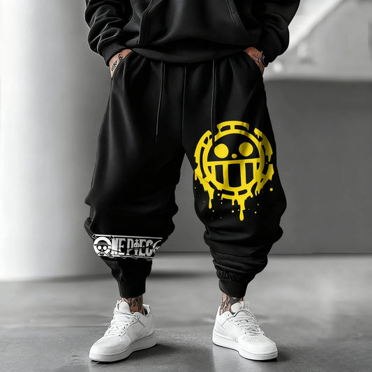 Jogging One Piece - Emblème Trafalgar Law Style Streetwear (Noir)