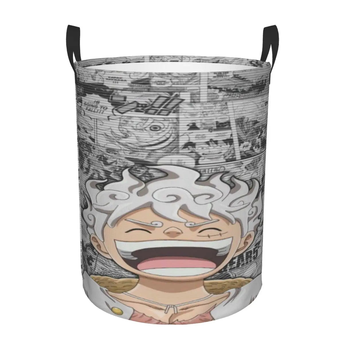 Cesto della biancheria One Piece - Ritratto di Laughing Luffy Gear 5 (grigio)
