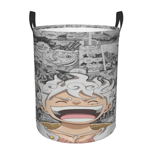 Panier à Linge One Piece - Portrait Luffy Gear 5 Riant (Gris)