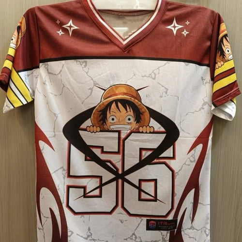 Maglietta One Piece Luffy - Design Cappello di Paglia (Numero 56)