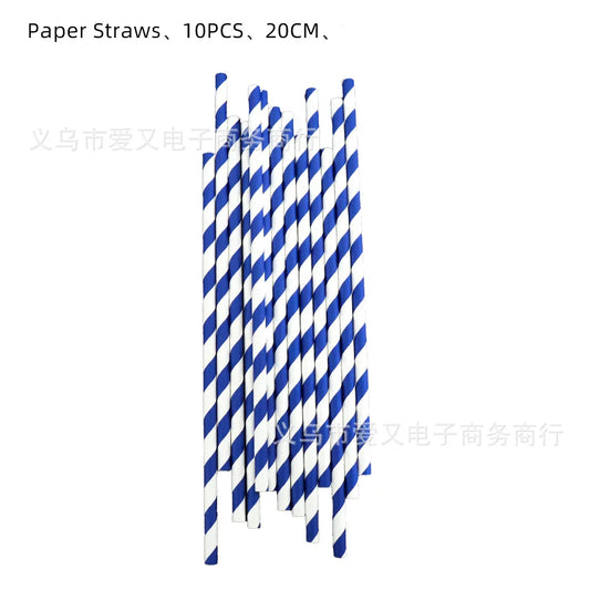 Pailles One Piece - Set de Pailles Rayées pour Fête d'Enfants