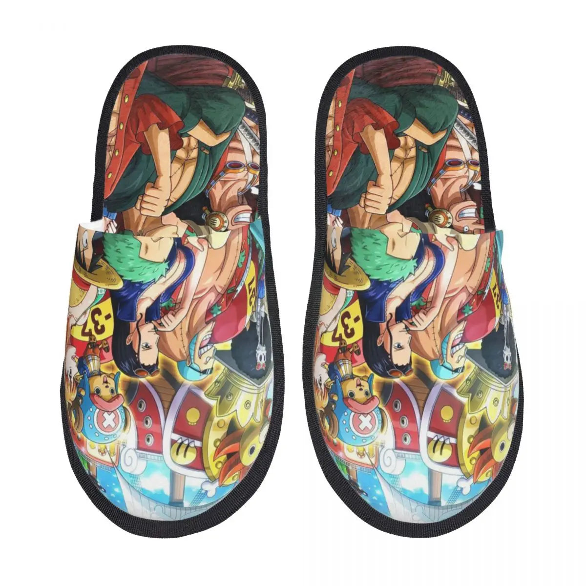 Pantofole One Piece - Design in stile manga di Luffy e della sua squadra