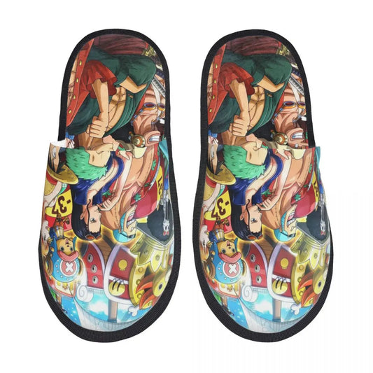 Pantofole One Piece - Design in stile manga di Luffy e della sua squadra