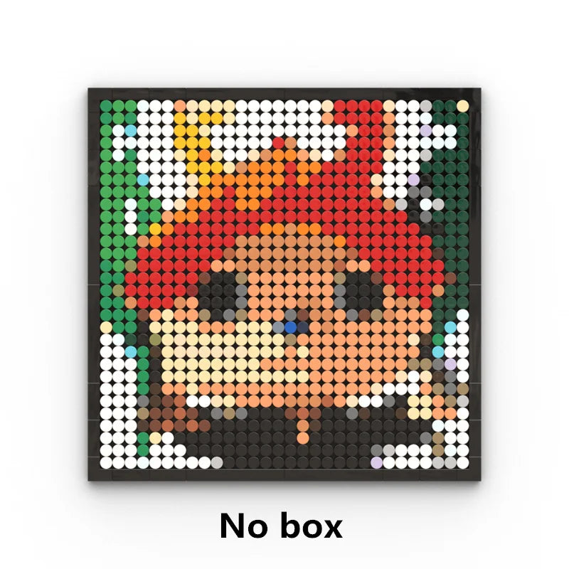 One Piece Pixel Art Mosaic Painting - Ritratto di Roronoa Zoro (mattoni)