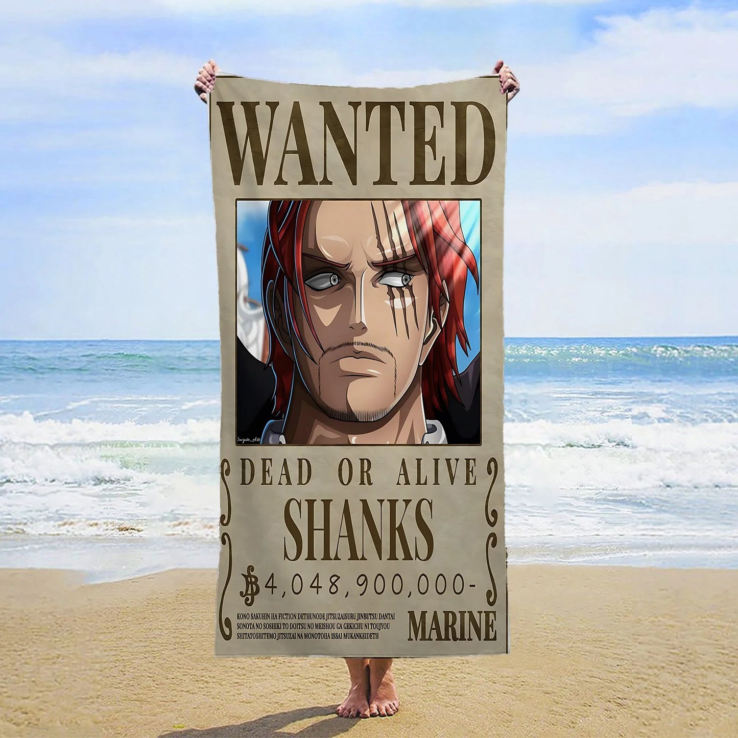 Serviette de Plage One Piece - Wanted Shanks le Roux