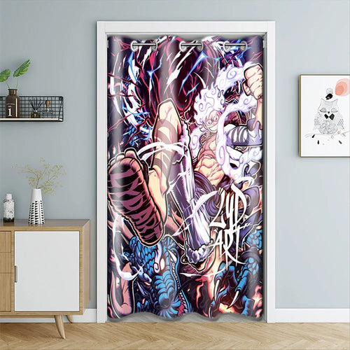 Rideau de Porte One Piece - Collage de l'Équipage (Style Manga Classique)